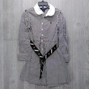 POLO Ralph Lauren Navy Pin Stripe Dress with Belt